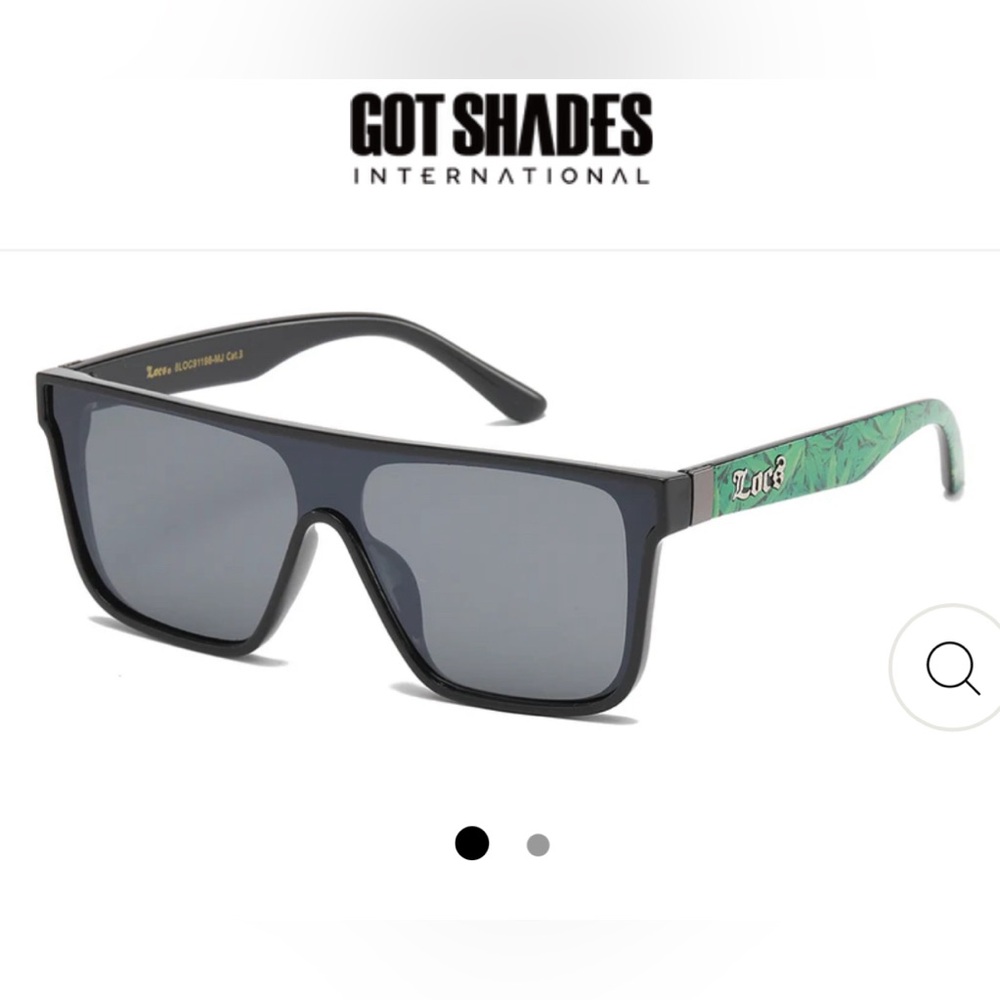 Men’s LOCS Hardcore Gangster Hip Hop Marijuana Leaf Matte Black Frame Dark Lens